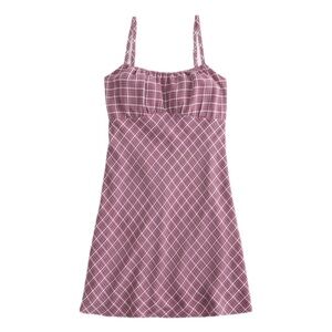 Hollister Sleeveless Plaid Nightdress in Mauve Pink